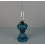 BIEDERMEIER PETROLEUMLAMPE / kerosene lamp, Glas und Metallmonturen, 19. Jh.. Petroleumlampe mit