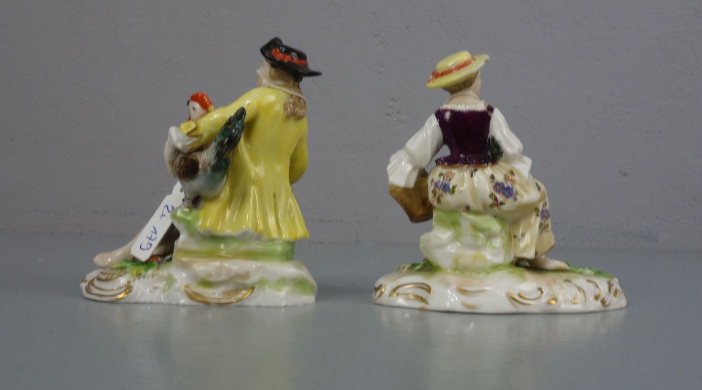 FIGURENPAAR "Bauer und Bäuerin" / porcelain figures, 20. Jh., Porzellan, polychrom staffiert mit - Bild 3 aus 5