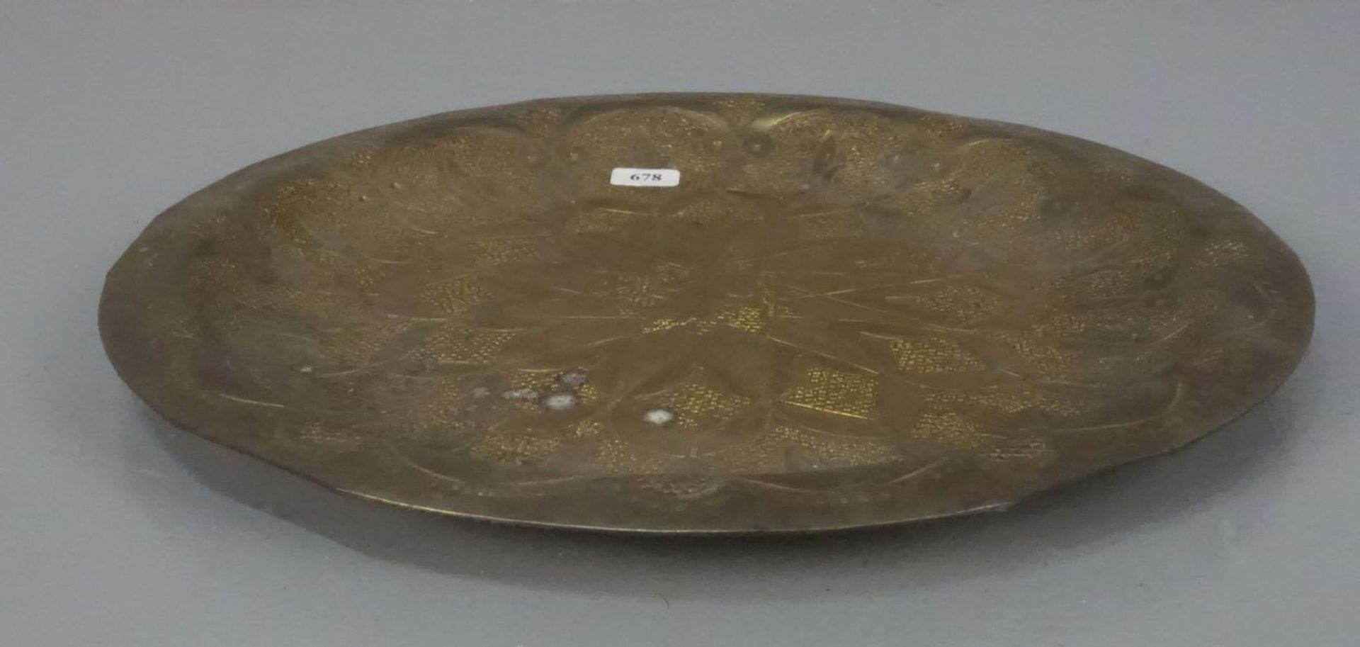 ORIENTALISCHER DEKOR-TELLER / oriental plate, wohl Kupfer und Messing (499,5 g), wohl Marokko um - Image 2 of 2