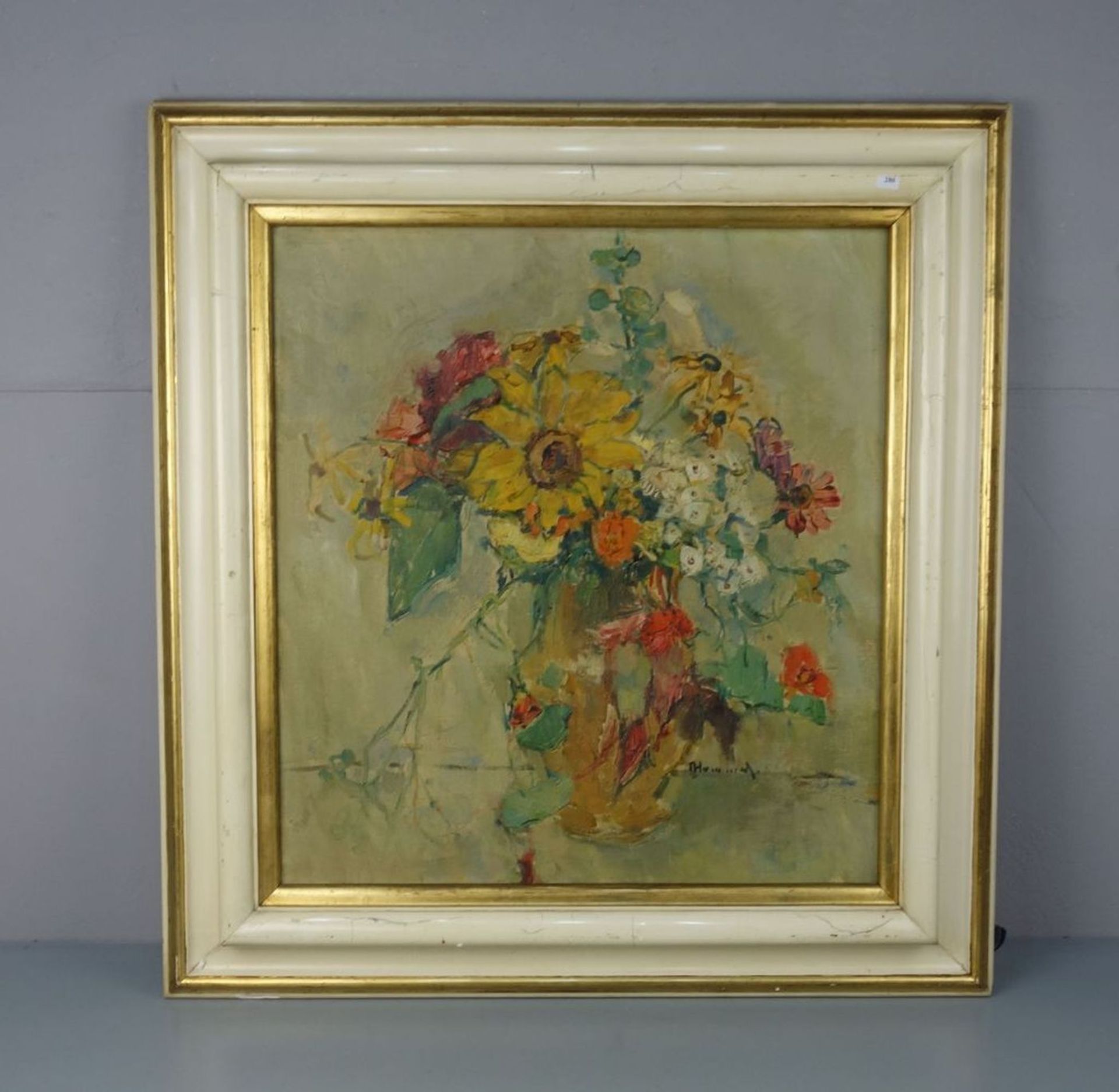 HUMMEL, THEODOR (Schliersee 1864-1939 München), Gemälde / painting: "Blumenstillleben", Öl auf