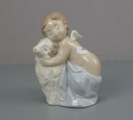 FIGUR: "Engel mit Widder" / porcelain figure "Angel with a ram" Porzellan, Manufaktur Nao, Valencia