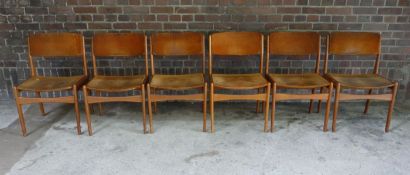 6 STÜHLE / ESSZIMMERSTÜHLE / chairs, dänisches Mid Century Design, 1950er / 1960er Jahre,