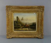 VAN DEN BERG, SIMON (Overschie 1812-1891 Arnheim), Gemälde / painting: "Junge Frau auf einem Esel