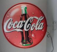 COCA COLA - WERBESCHILD / advertising / promotional sign, beidseitig gestaltetes Leuchtschild zur