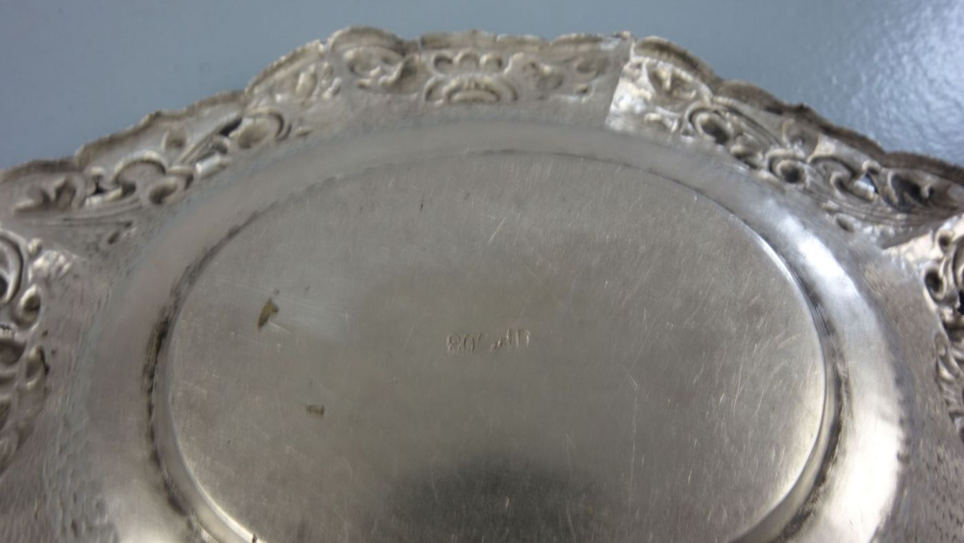 SILBERNE SCHALE / KORBSCHALE / silver bowl, 800er Silber (112 g), gepunzt mit Feingehaltsangabe und - Bild 5 aus 5
