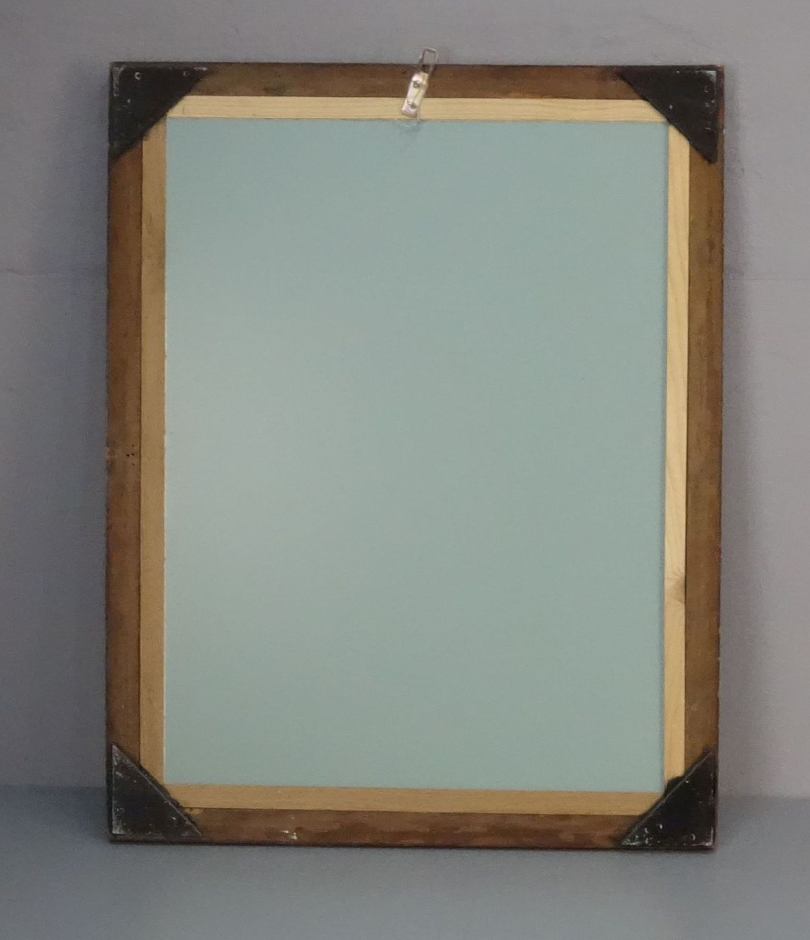 SPIEGEL / mirror, in dunkelbraun lasierter, profilierter und geschnitzter Rahmenleiste und mit - Bild 2 aus 2