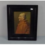 GEMÄLDE / painting: "Porträt eines Mönchs", Öl auf Leinwand / oil on canvas, o. r. unleserlich
