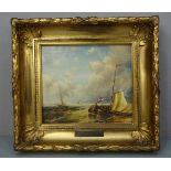 MALER DES 19. JH., Gemälde / painting: "Schiffe auf dem Meer / Seestück", wohl 2. H. 19. Jh., Öl