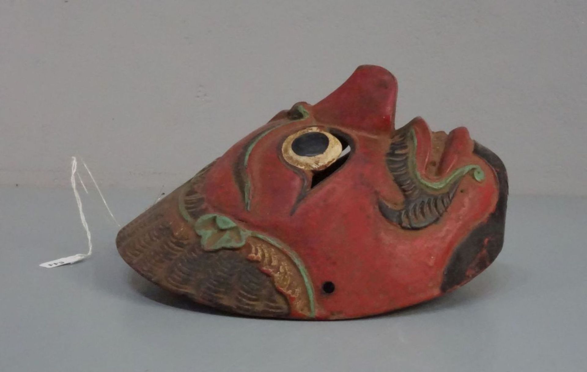 WAYANG TOPENG MASKE / mask, Holz, geschnitzt und farbig gefasst, Java / Indonesien. Aufgewölbte - Image 2 of 4