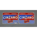 PAAR EMAILLESCHILDER "CINZANO"