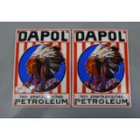 PAAR EMAILLESCHILDER "DAPOL PETROLEUM "