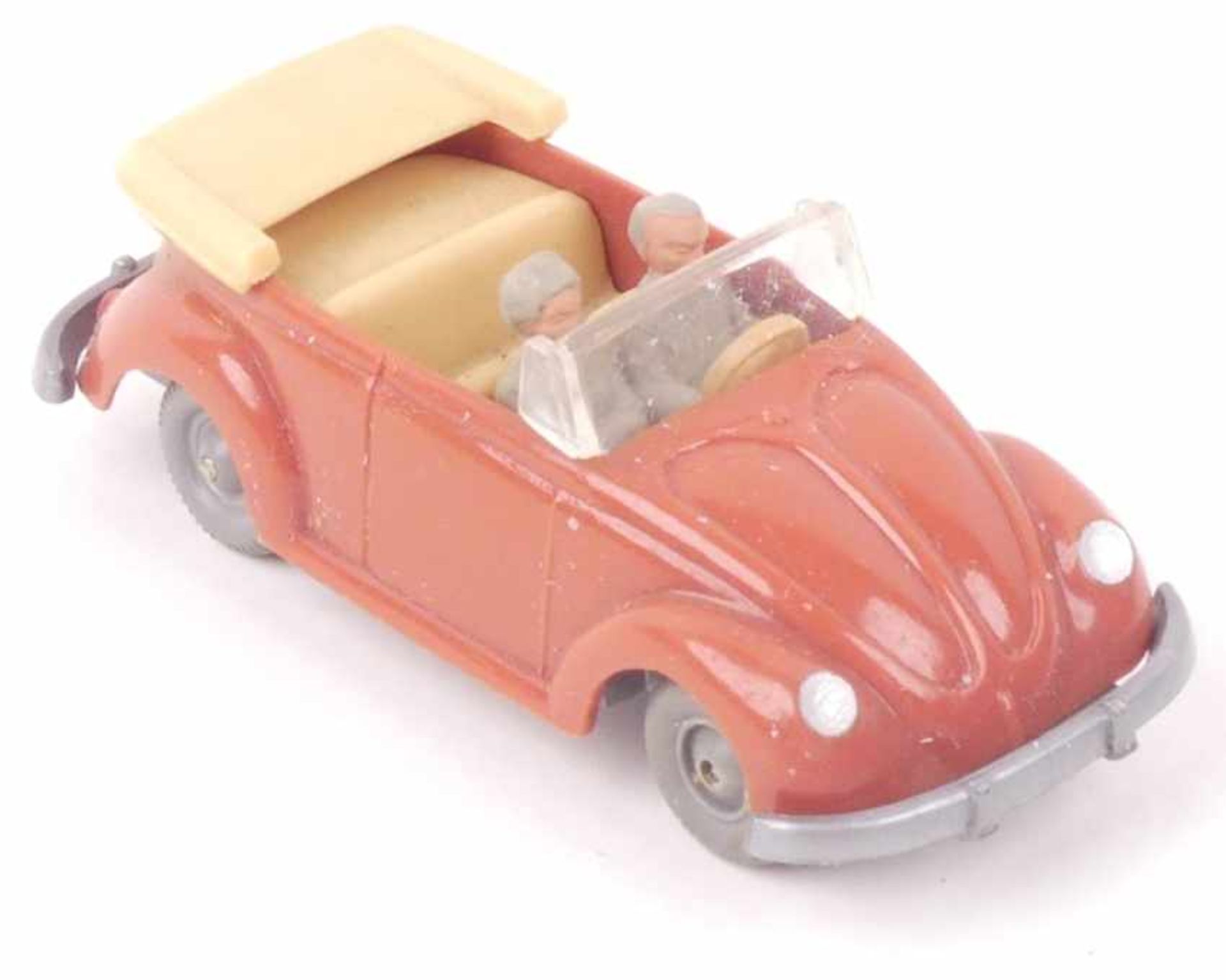 Wiking VW Käfer Cabrio korallenrot 33/4a, IE h'beige, neuwertig