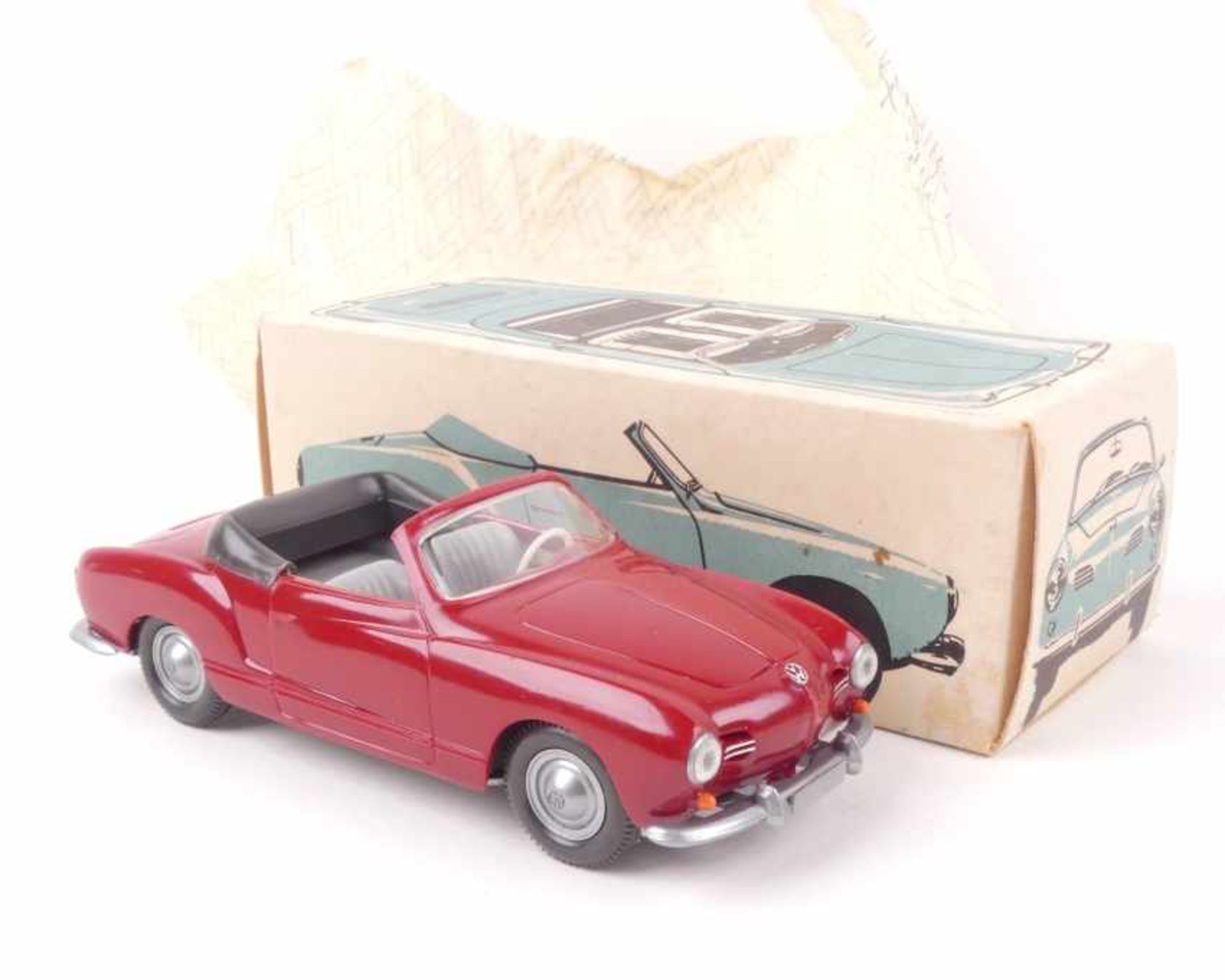 Wiking VW Karmann Ghia Cabrio h'braunrot 141/2b, neuwertig, mit Wickelpapier und ORK