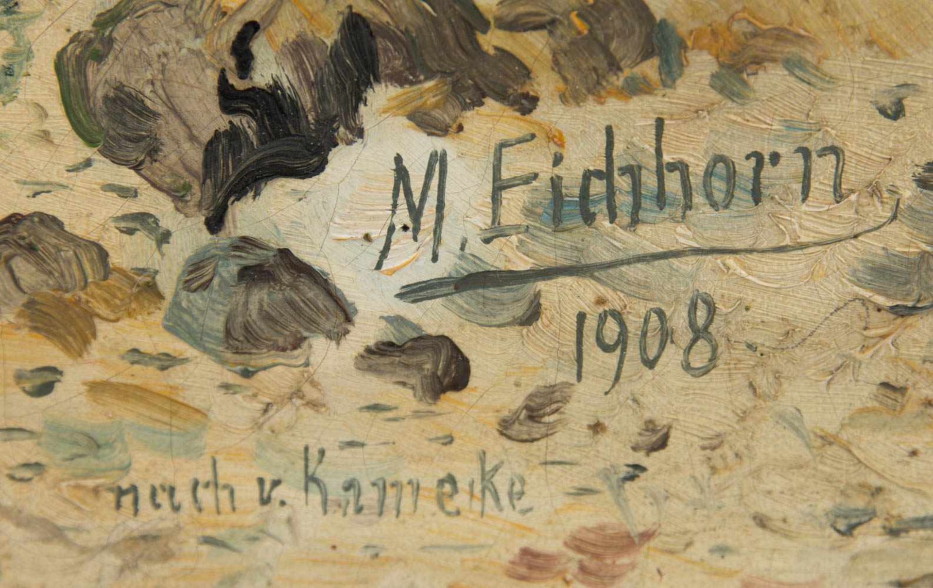 M.EICHHORN, Am Bergseeufer, Öl/Lw, 1908.< - Bild 2 aus 4