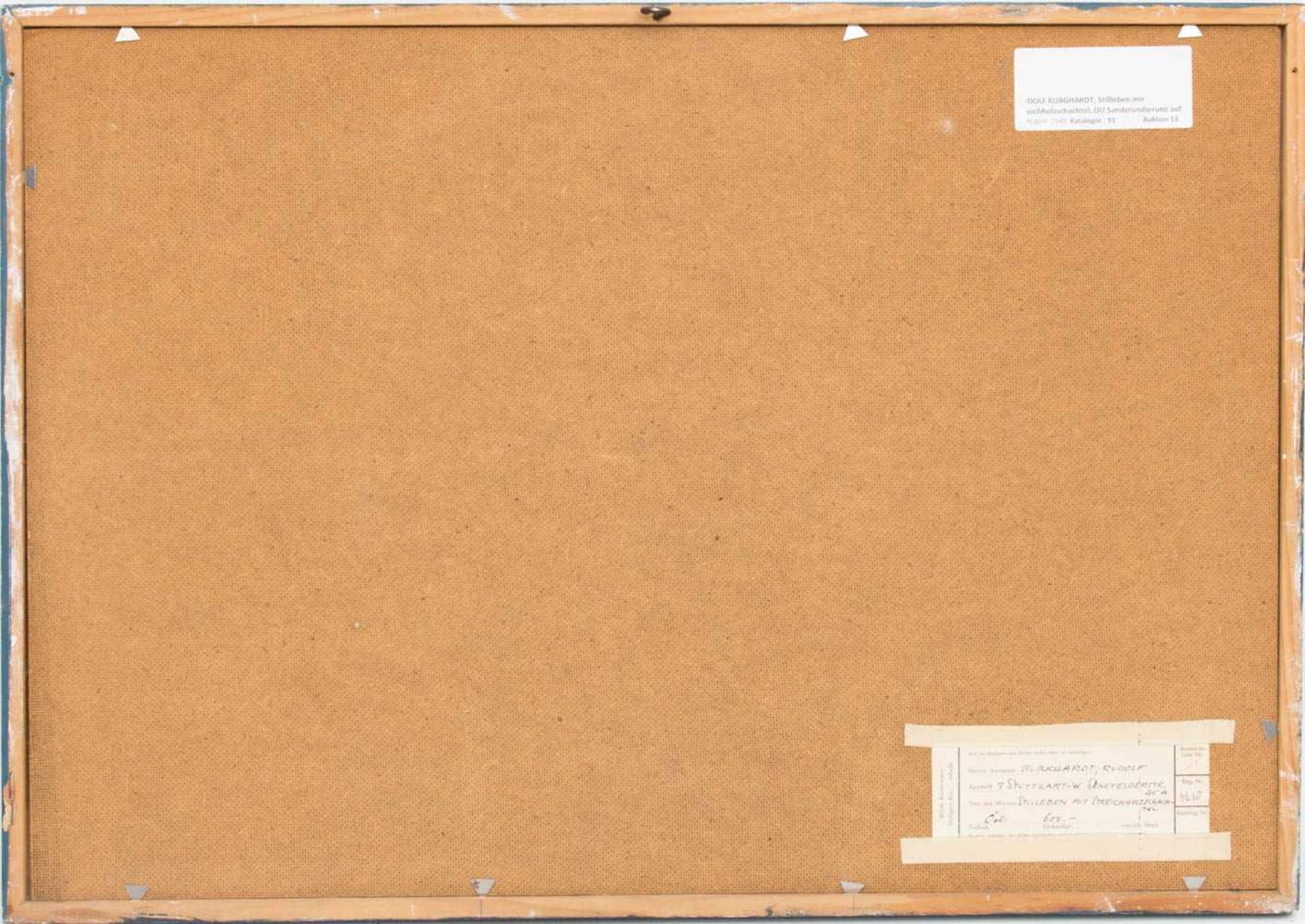 RUDOLF BURGHARDT, Stillleben mit Streichholzschachtel, Öl/ Sandgrundierung auf Lw und Platte, - Bild 3 aus 4