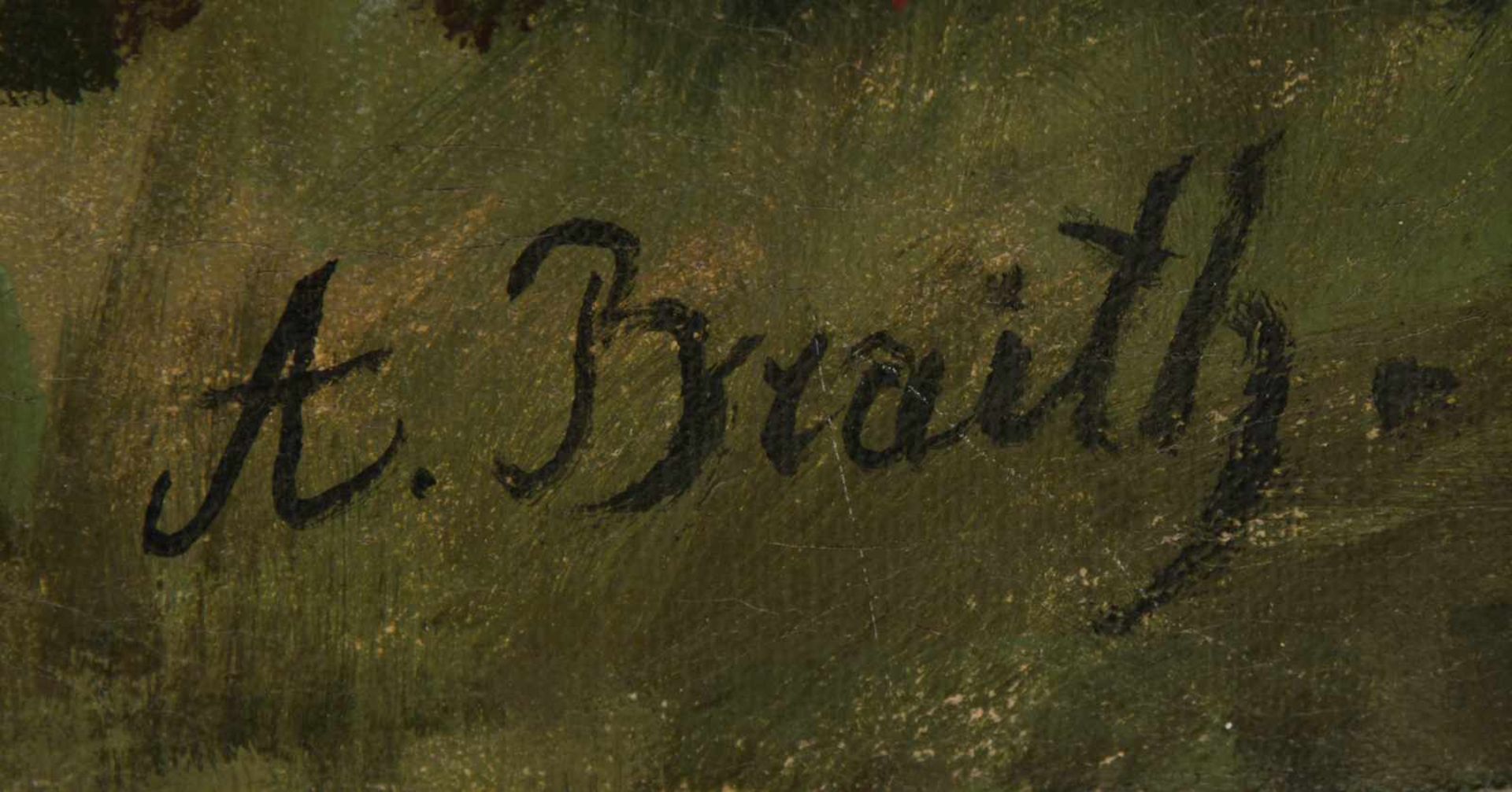 ANTON BRAITH, Sich sonnendes Schaf, Öl/Lw, 19. Jh.< - Bild 2 aus 3