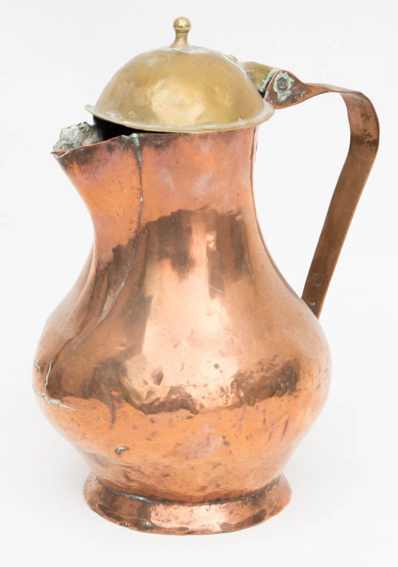 Vier Kannen, Zinn, Keramik, Kupfer. - Image 3 of 12