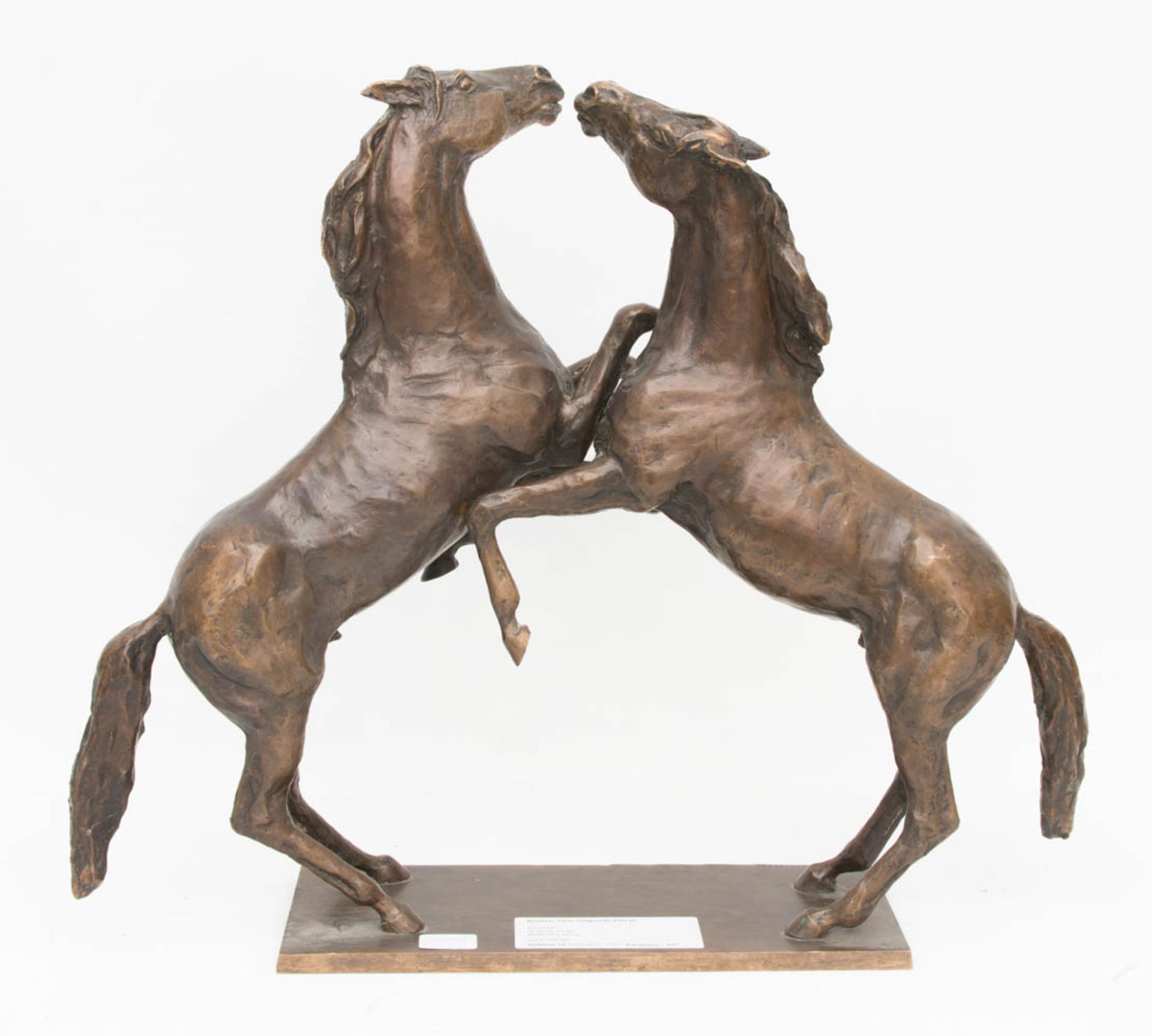 Ingo Koblischek, Bronze, Zwei steigende Pferde. Deutschland 20 Jh.