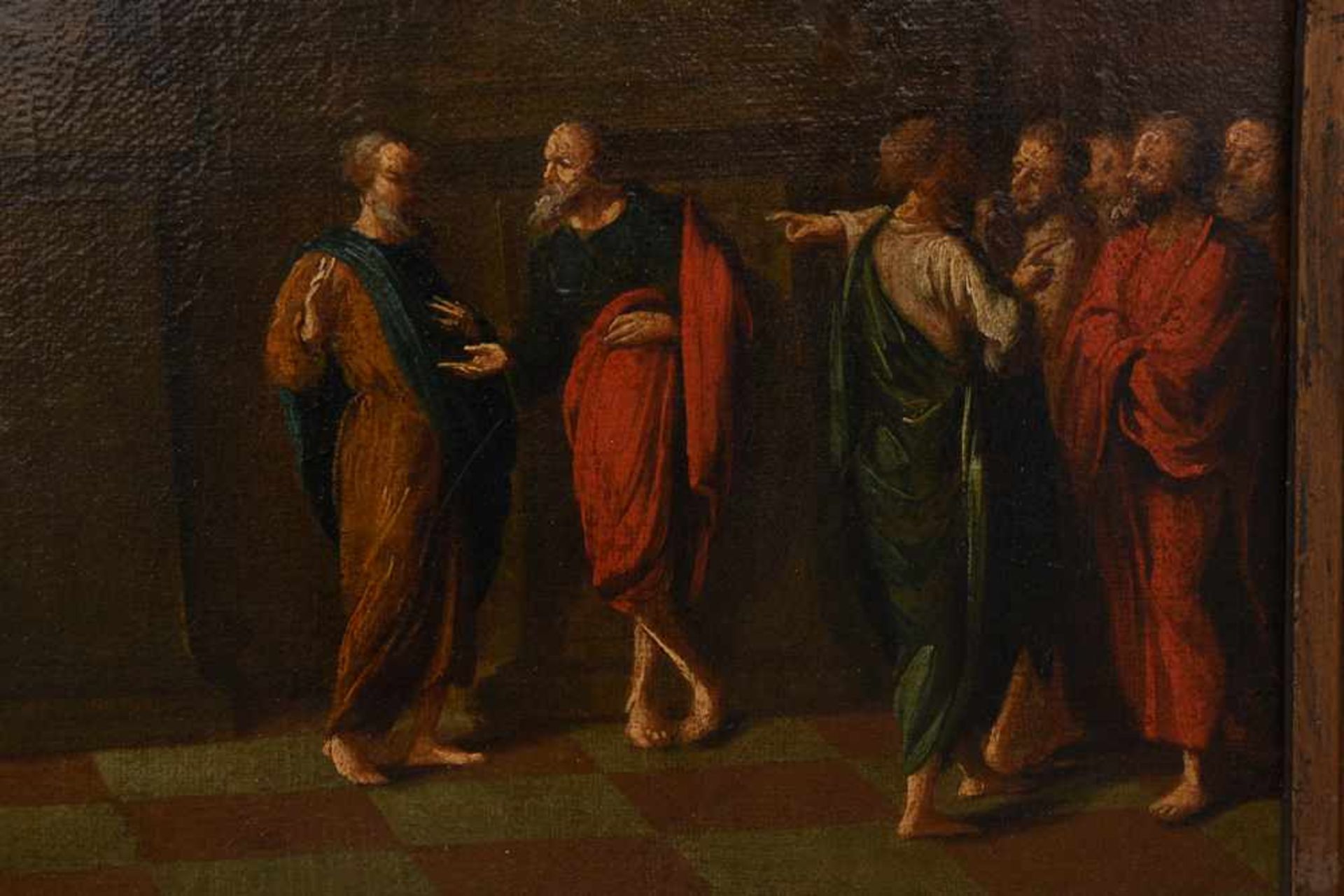 Alter Meister, Jesus im Tempel, Öl/Leinwand, gerahmt, um 1700. - Bild 4 aus 7
