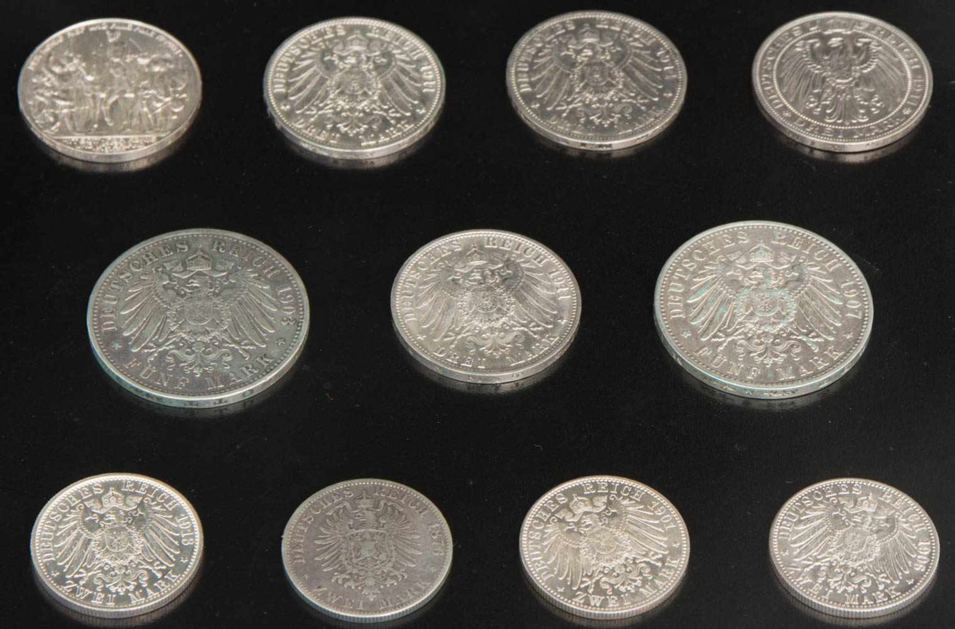 Konvolut 11 Silbermünzen aus dem Kaiserreich. - Bild 2 aus 2