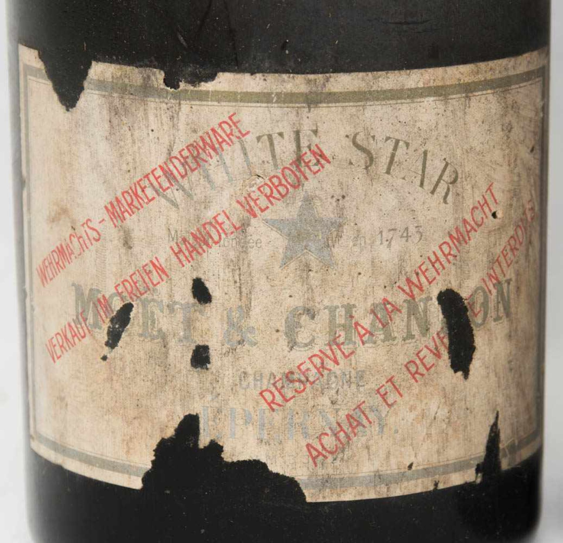 Konvolut 2 Flaschen Champagner, Wehrmachts Marketenderware. - Image 2 of 5