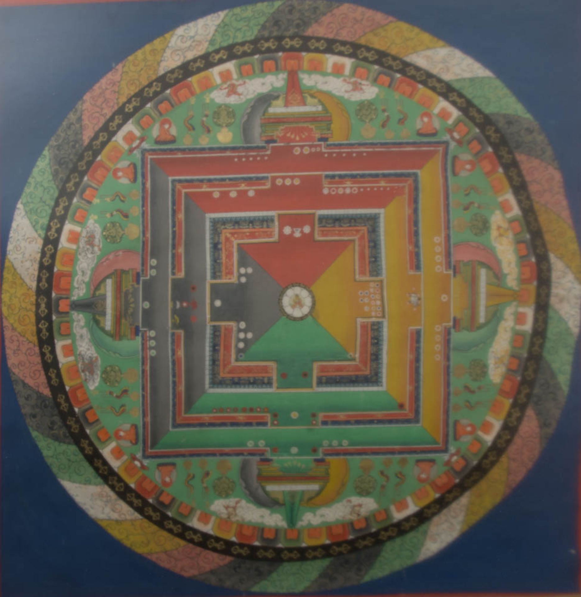 Thangha des Kalachakra, Rollbild aus Seide, Lhasa 19. Jh - Bild 2 aus 3