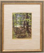 Adolf Gschnaller, Im Wald vor der Lichtung, Aquarell/Bütte, 20. Jh.