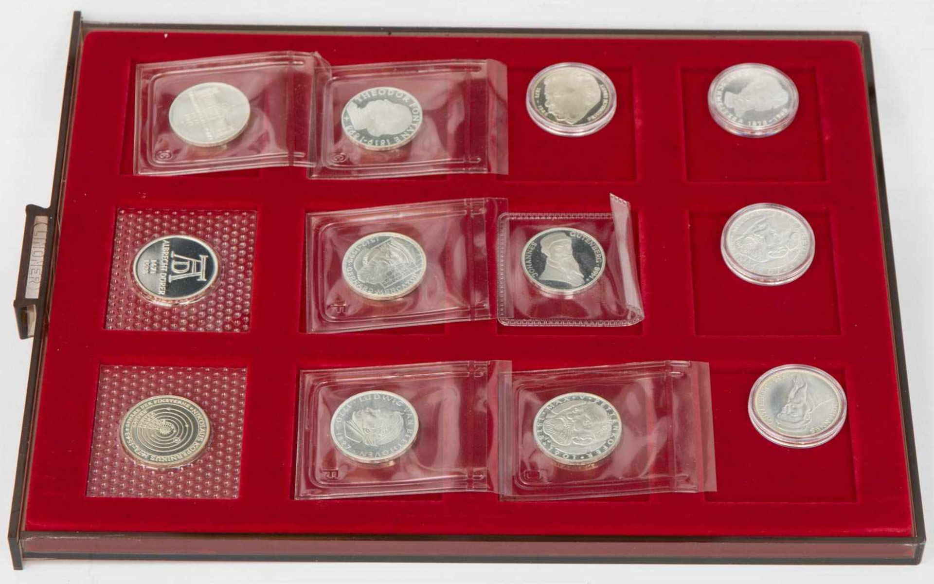 100 x 5,- DM-Münzen in 5 Lindnerkästen, BRD. - Bild 4 aus 6