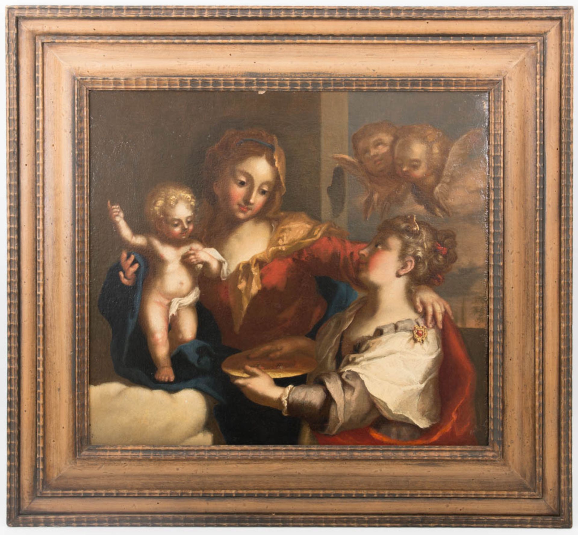 o.S. Symbolische Darstellung der Maria als Jungfrau, Öl/Leinwand, 19 Jh.