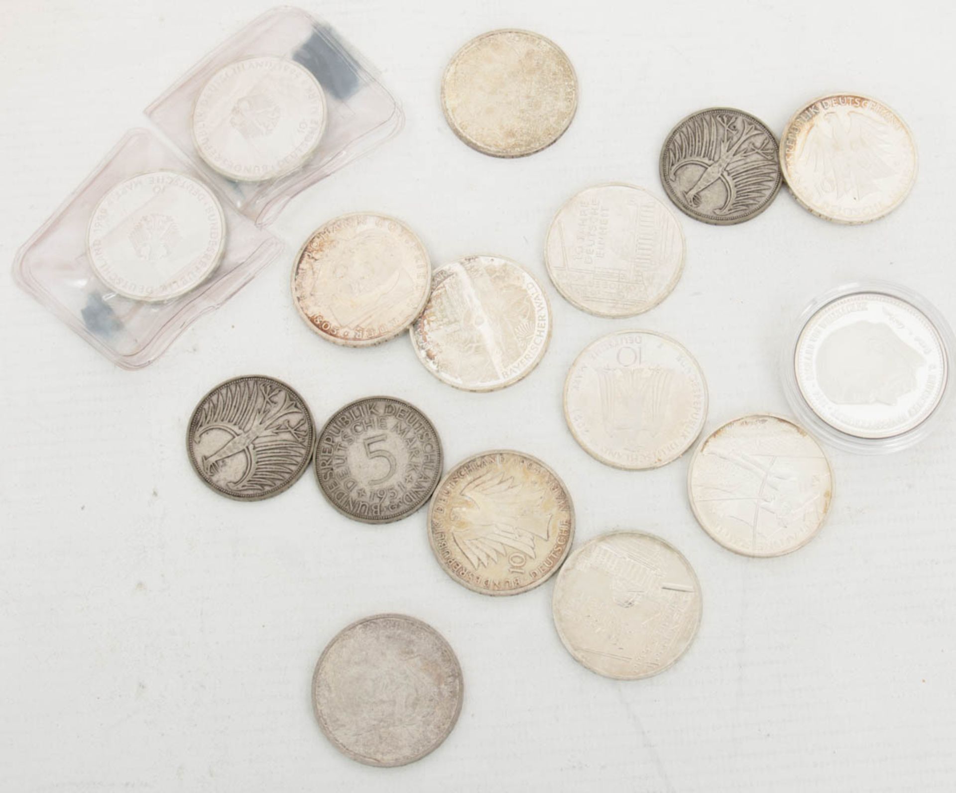 Konvolut Silbermünzen, 10,- DM, 5,- DM, 10,- €. - Bild 3 aus 4