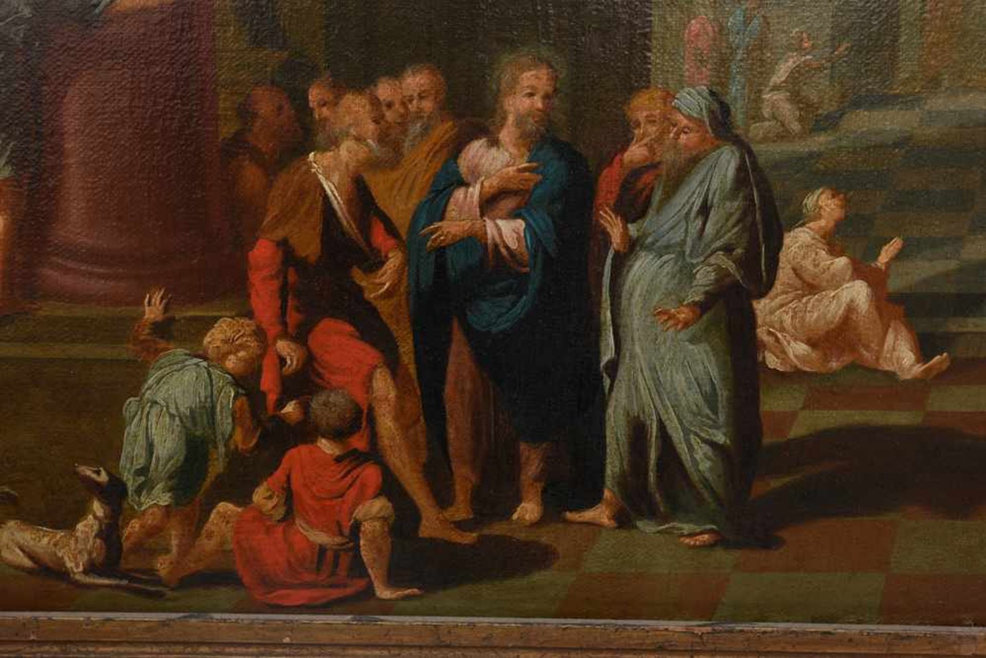 Alter Meister, Jesus im Tempel, Öl/Leinwand, gerahmt, um 1700. - Bild 3 aus 7