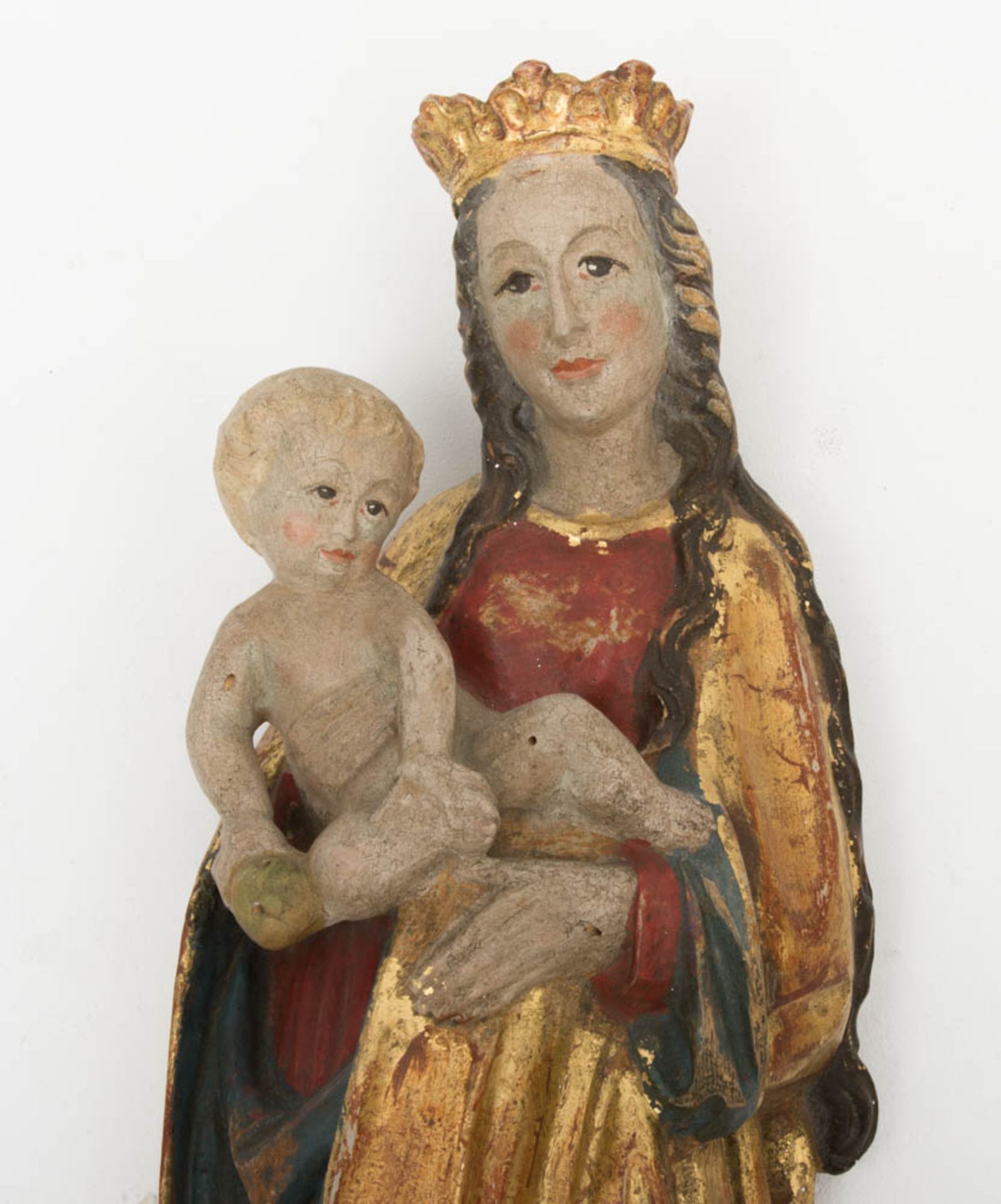 Heilige Maria mit Kind, Holz, Stil 16. Jh - Image 2 of 5