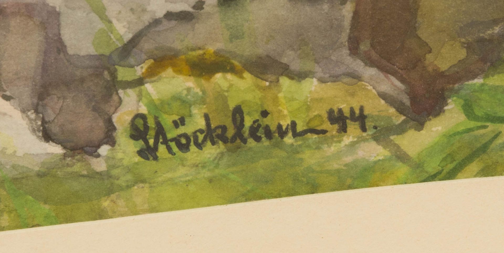 Konvolut von 3 Landschaften, Acryl und Aquarell, 20. Jh.1. Signiert Stöcklein 44, Aquarell auf - Bild 7 aus 7