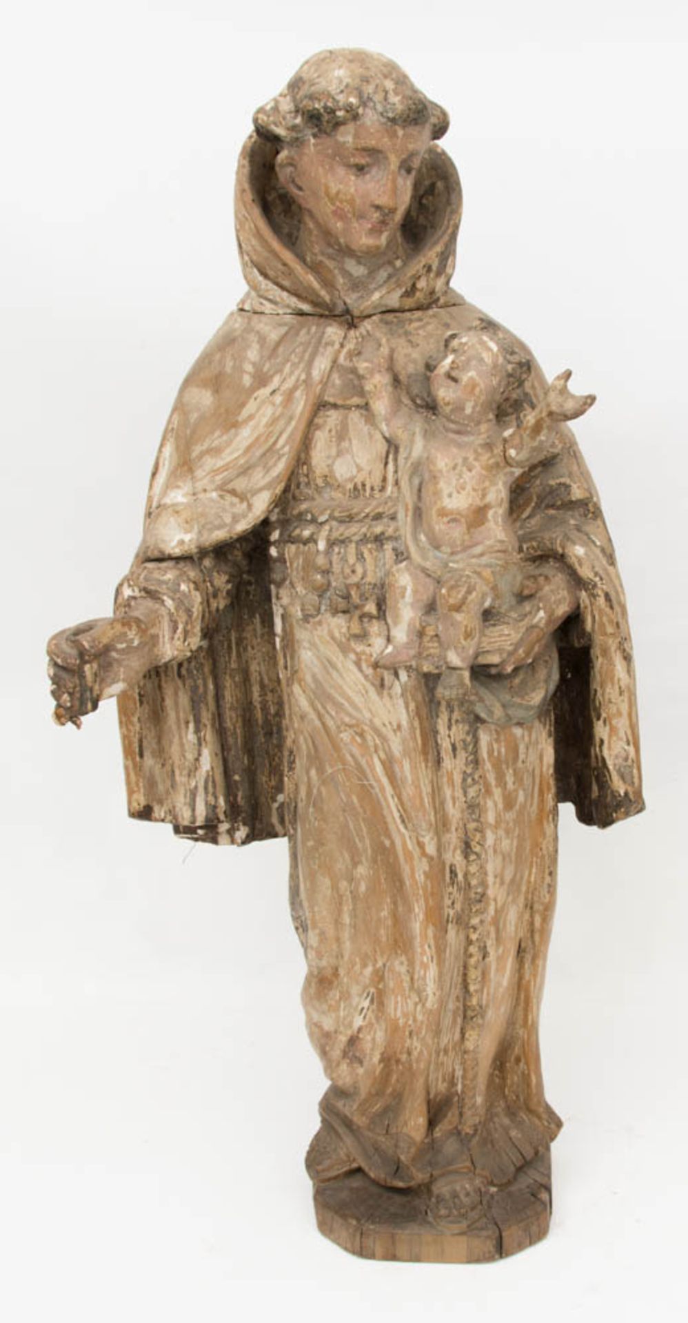 Holzskulptur des Heiligen Christophorus, Deutschland um 1900.Stab nicht mehr vorhanden, Arm des - Image 3 of 7