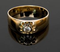 Edler Goldring mit Brillant, 585er Gelbgold.0,05 Ct, Diamant585er Gelbgold.Gesamtgewicht: 3,1g