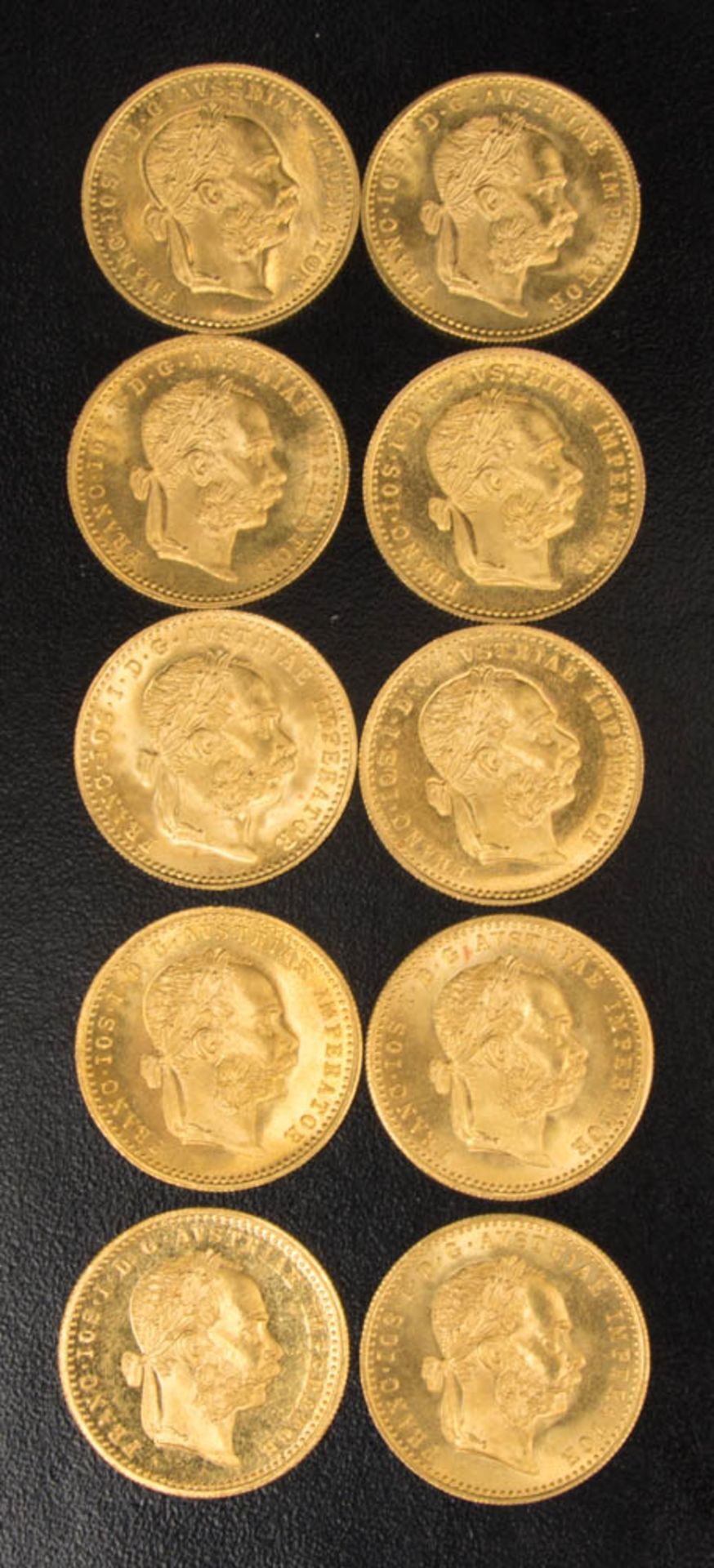 9 Franz Josef Dukaten, Einfach.986er Gold,10 Kronen Corona, sehr guter Zustand. - Image 2 of 2