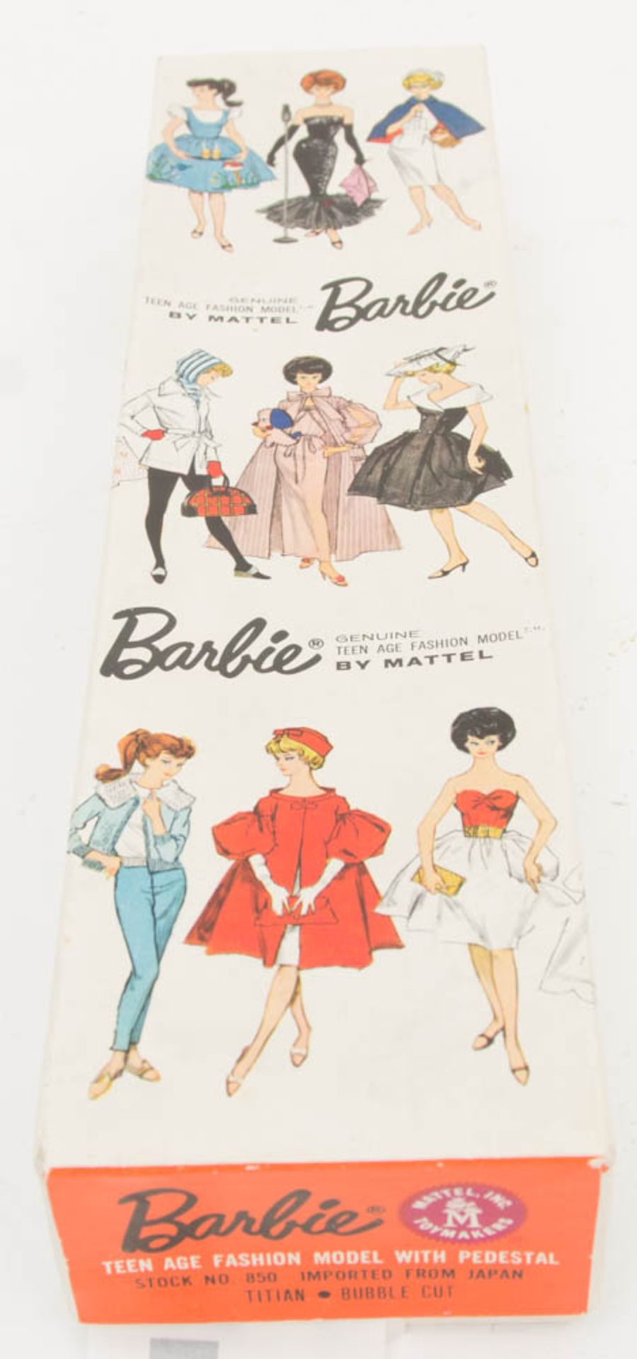Barbie, by Mattel 1962.Antike Barbiepuppe in Originalkarton.