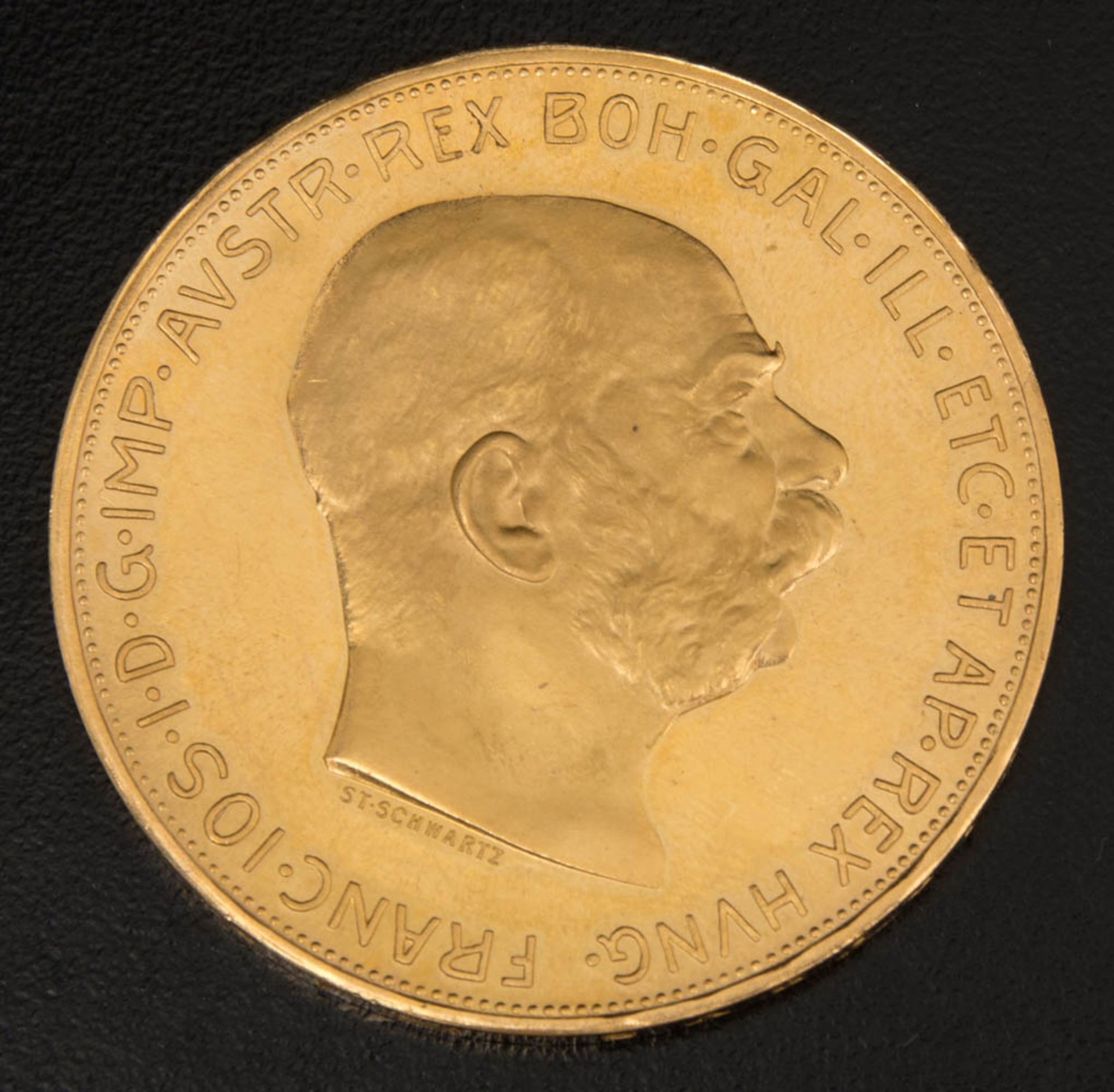 Franz Josef I. 100 Corona Goldmünze 1915.Material: Gold.Gewicht: 33.80 g.Feingehalt: 900 % ( - Image 2 of 2