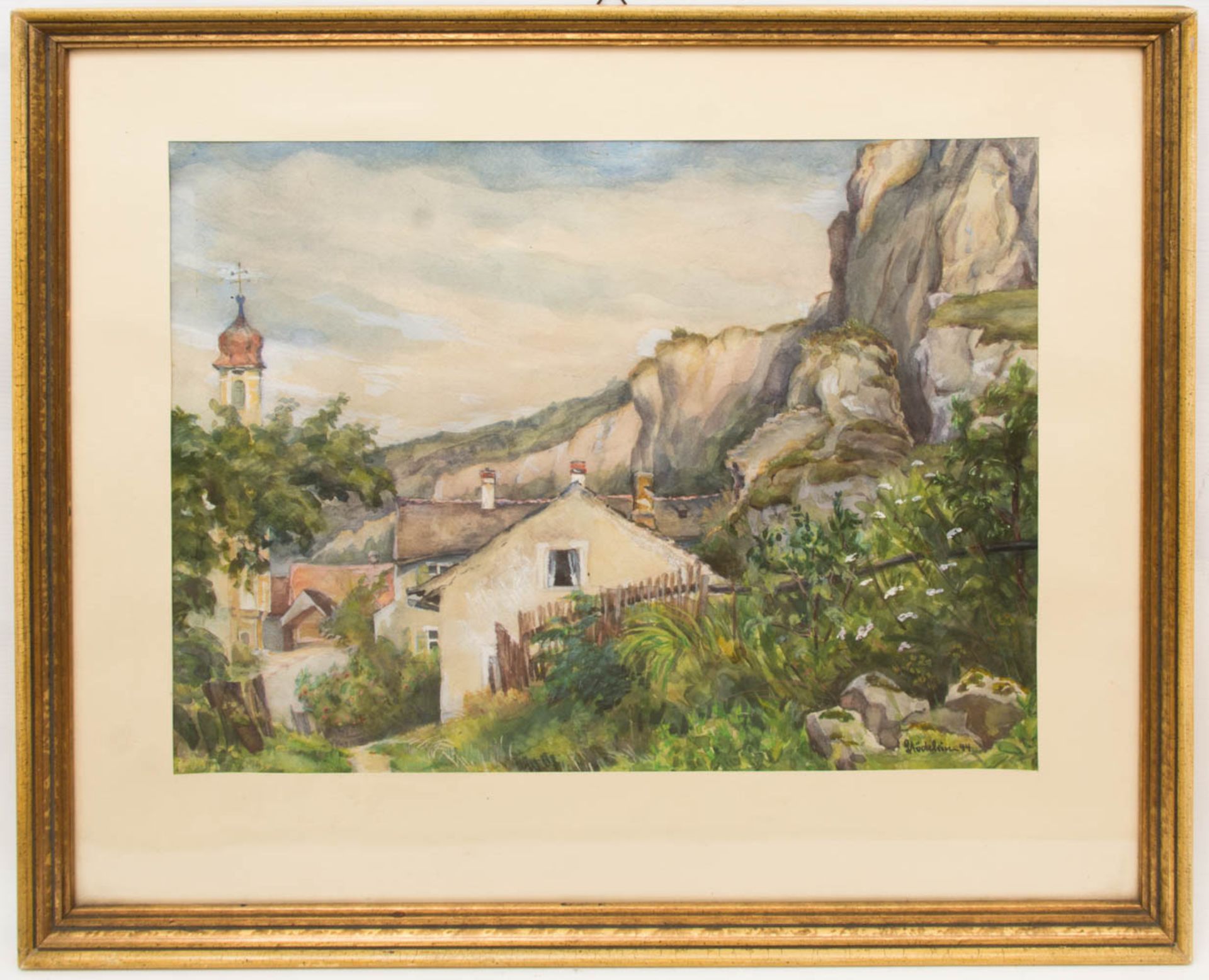 Konvolut von 3 Landschaften, Acryl und Aquarell, 20. Jh.1. Signiert Stöcklein 44, Aquarell auf - Bild 6 aus 7