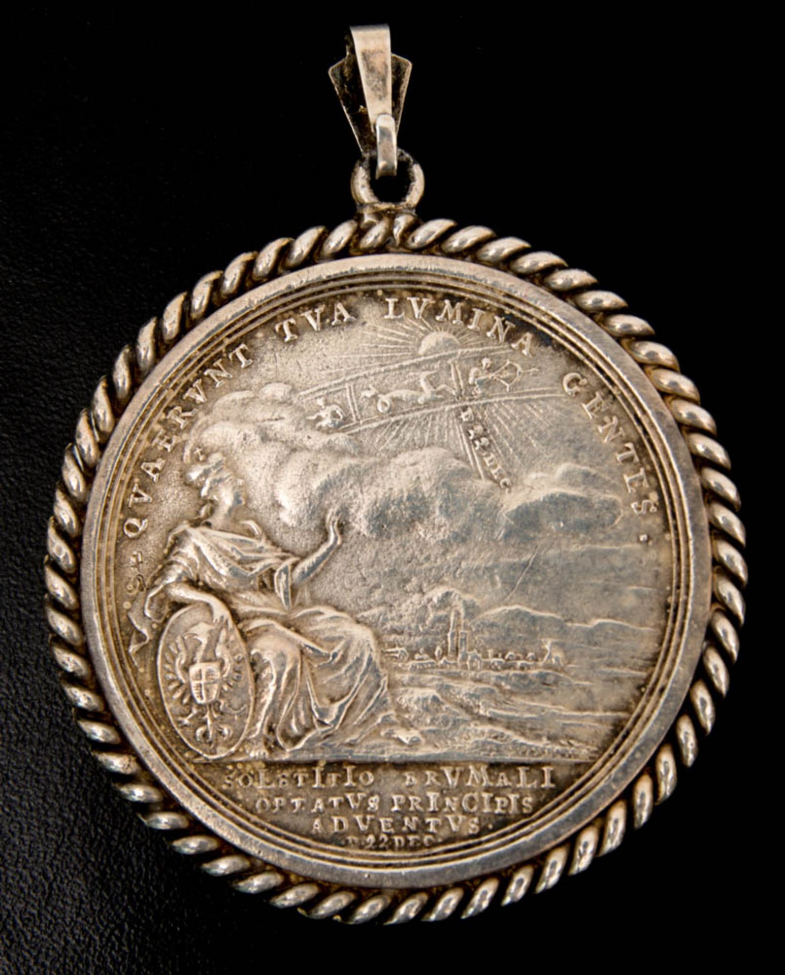 Medaille in Talergröße, Friedrich Karl von Brandenburg Bayreuth 1726. Gefasst. - Bild 2 aus 2