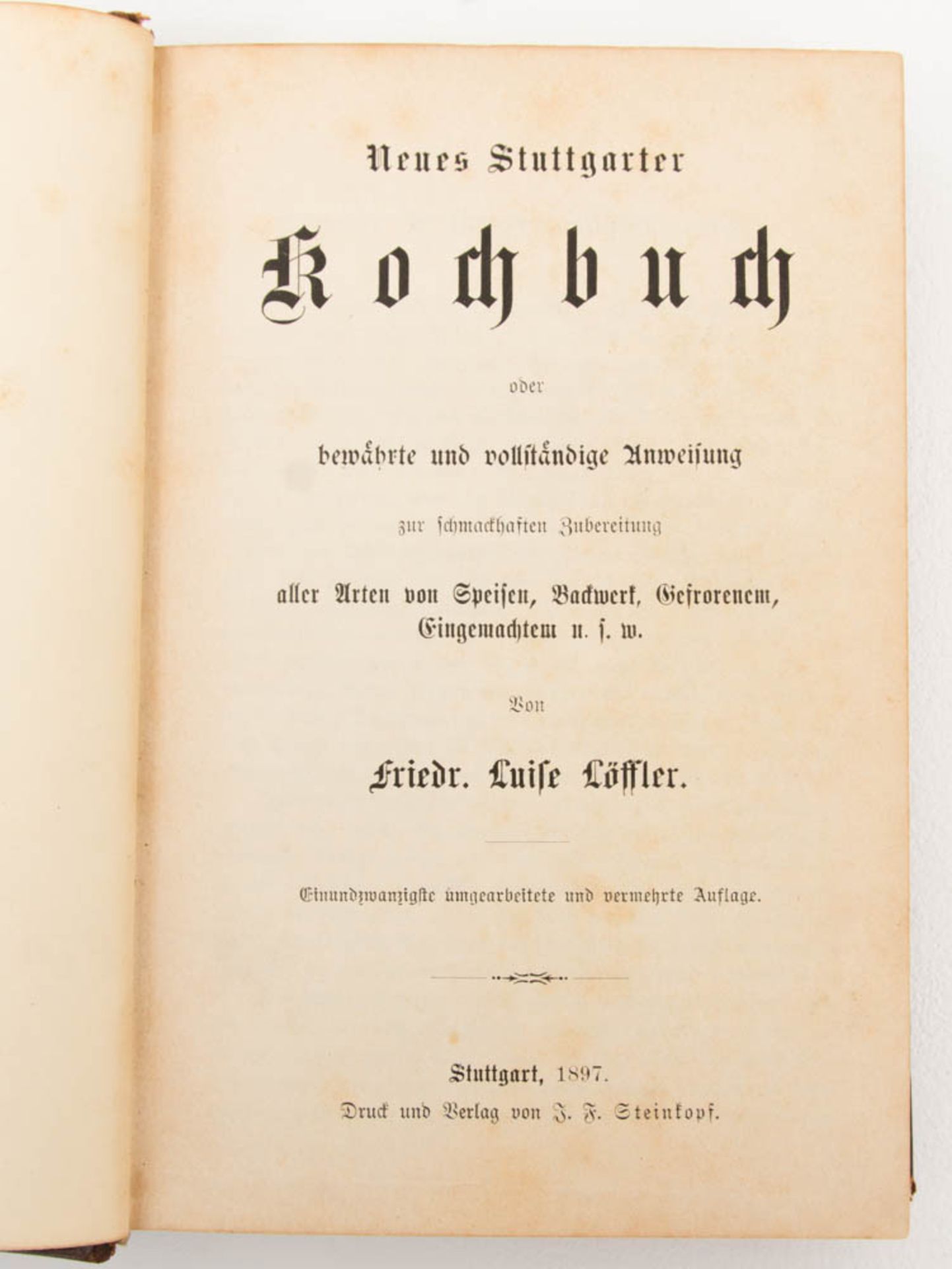 Konvolut alter Kochbücher."Henriette Löffler's kleines praktisches Kochbüchlein für die - Bild 6 aus 7