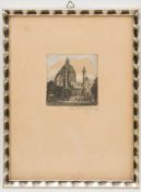 Rolf Tanok, Karlskirche Wien, Radierung, 20. Jh.Unten rechts signiert.8 x 8 cm o.R.21 x 27,5 cm m.