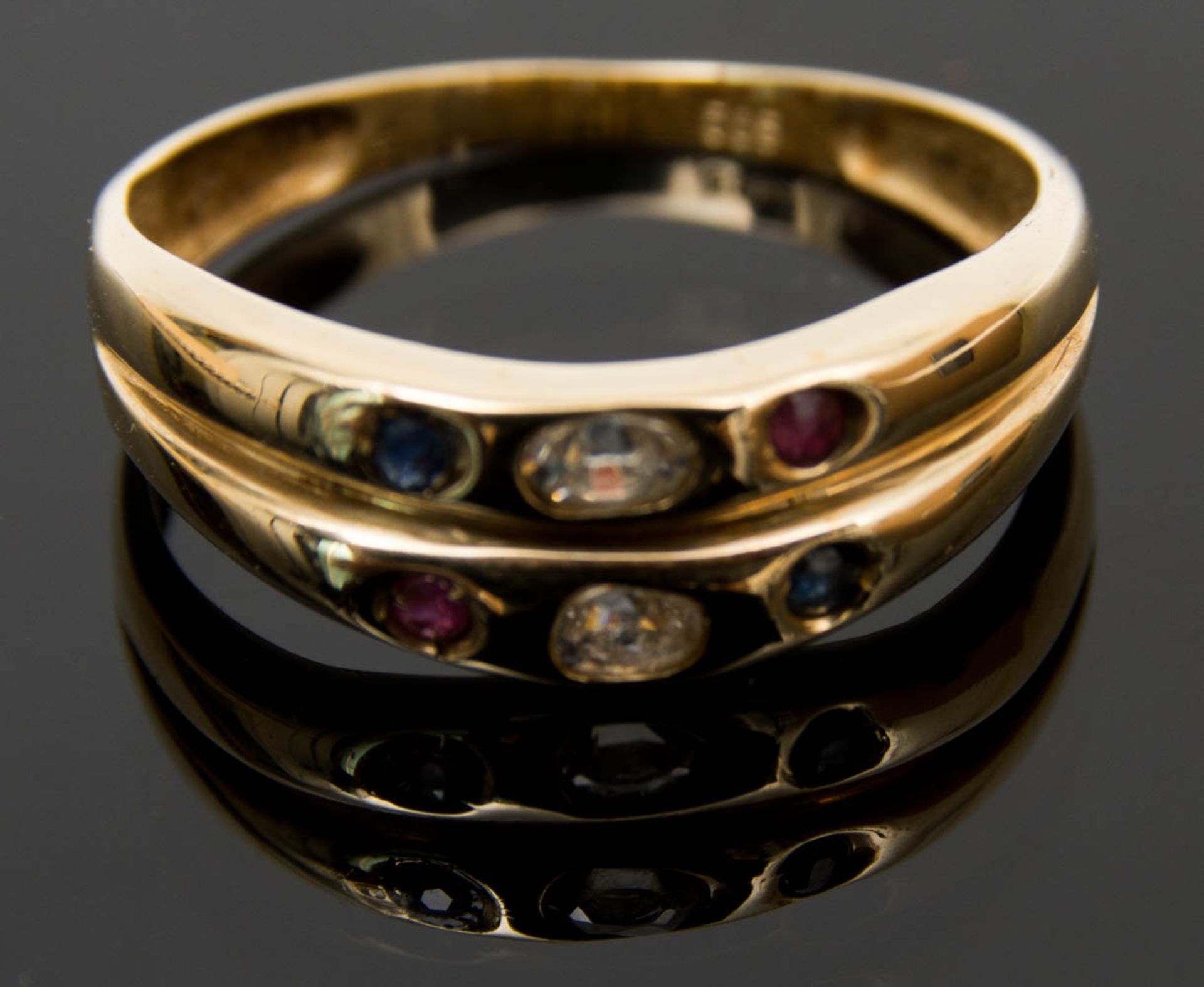 Paar Goldketten und ein Ring, 585er Gelbgold.Gelbgold Kette und Ring mit - Bild 2 aus 3