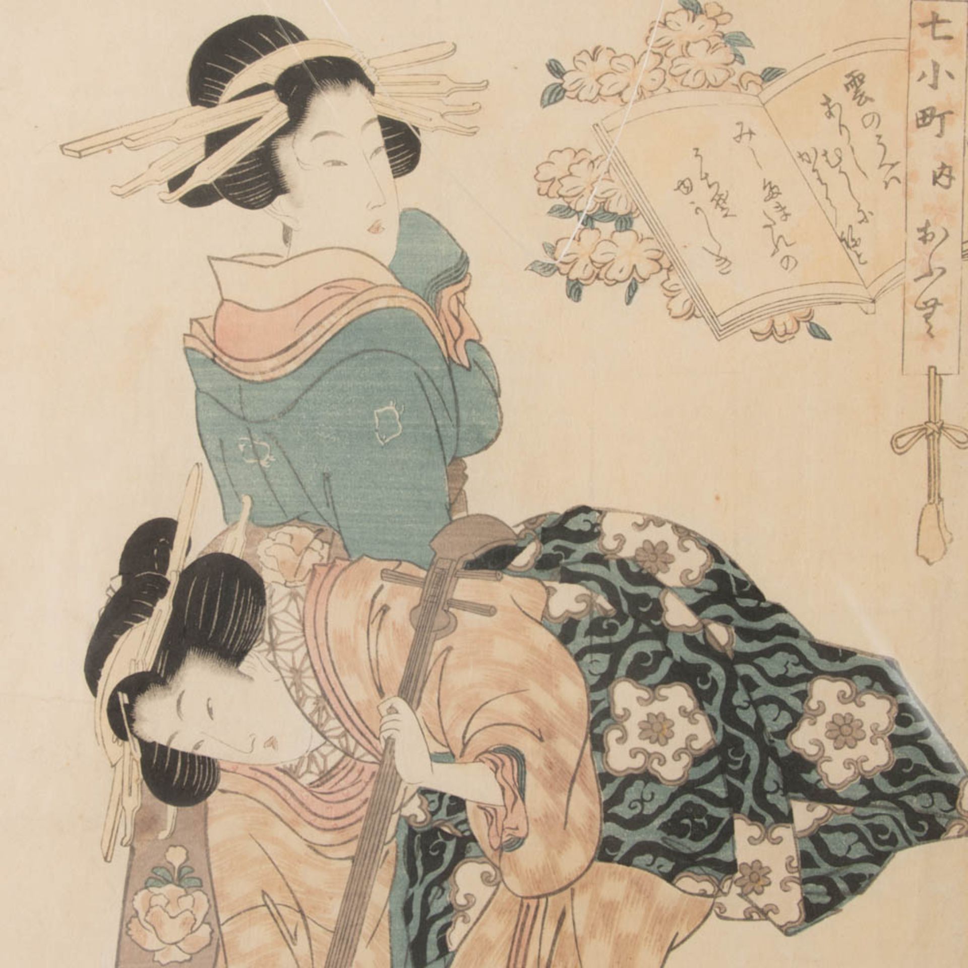 Kikugawa Eizan, Musizierende Geishas, Kolorierter Druck auf Bütte. - Bild 2 aus 3