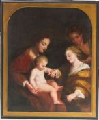 Nach Correggio, Die heilige Familie, Öl auf Leinwand, Italien 16. Jh.