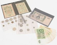 Sammlung Russland / Sowjetunion Münzen Banknoten, mit Silber.
