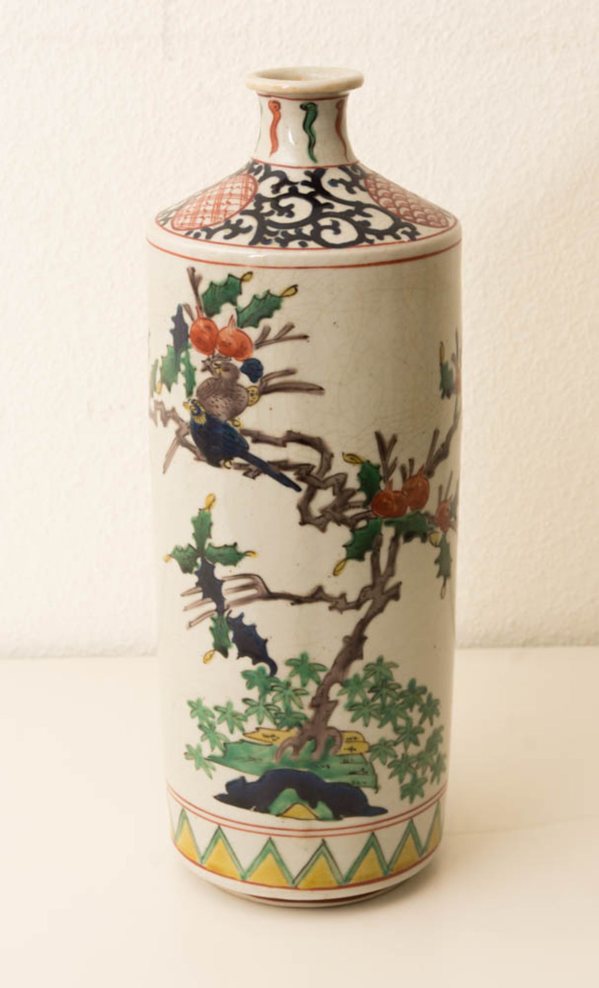 Chinesische Flaschenvase, Steingut.