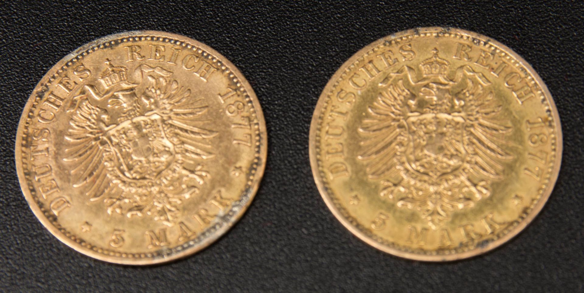 Kaiserreich 2 x 5 Mark Gold, Württemberg Preußen. - Bild 2 aus 2