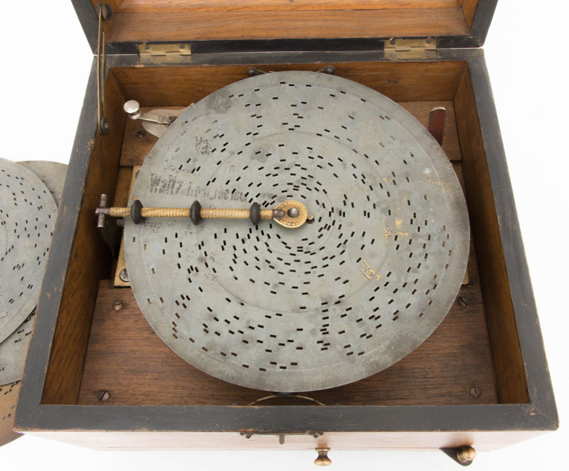 Polyphon Spieluhr mit 5 Blechplatten, 19. Jh. - Bild 2 aus 6