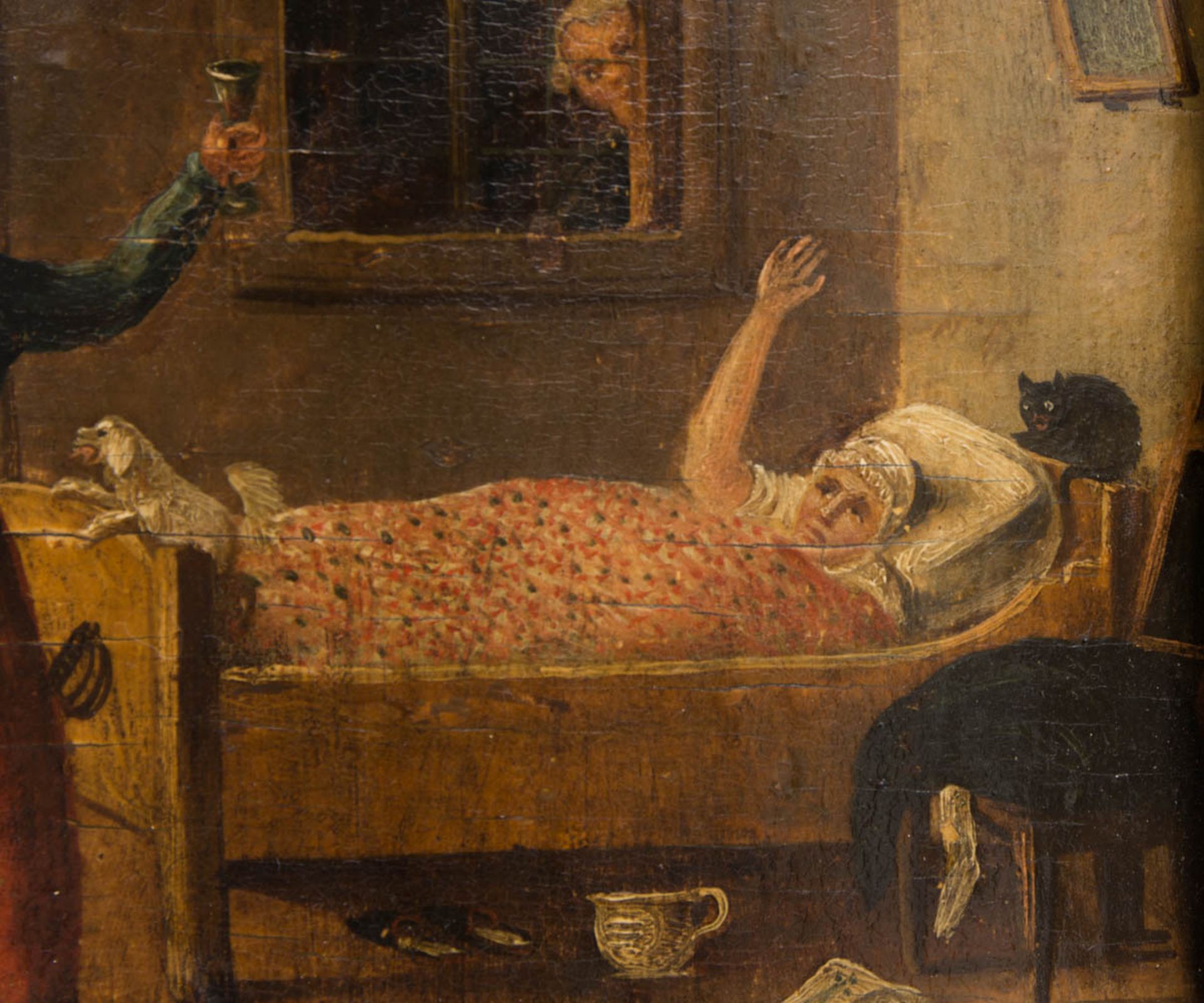 Ulbricht Johann Phillipp, Paar Humorvolle Szenen, Öl auf Holz, Mitte 18. Jh. - Bild 6 aus 12